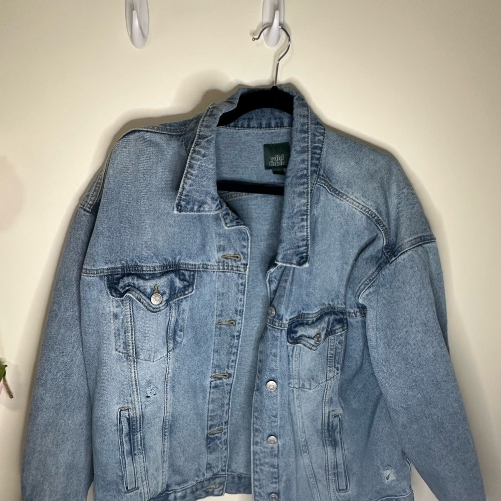 Distressed Oversized Jean Jacket Target Wild Fable Denim size XXL